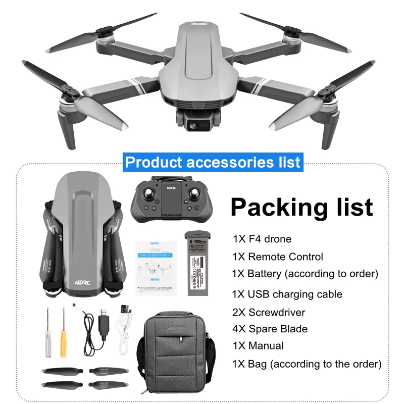 

F4 GPS Drone with 5G WiFi FPV 2-Axis 4K Dual Camera Anti-Shake Gimbal 2000m Image Transmission Brushless Professional RC Quadco