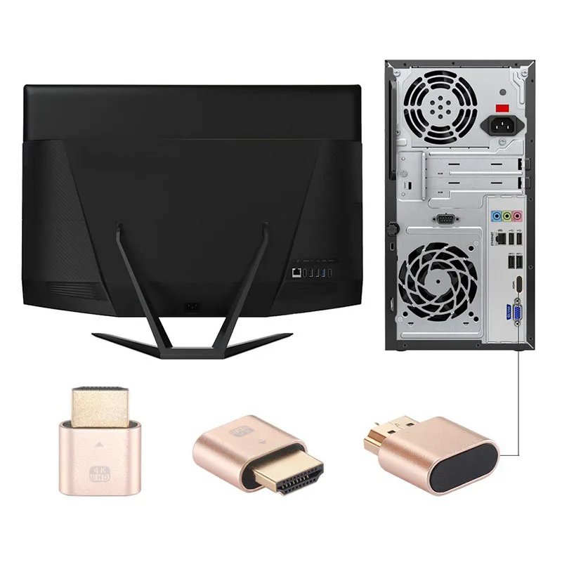 Адаптер Виртуального дисплея VGA для майнинга HDMI-совместимый 1 4 DDC EDID фиктивный