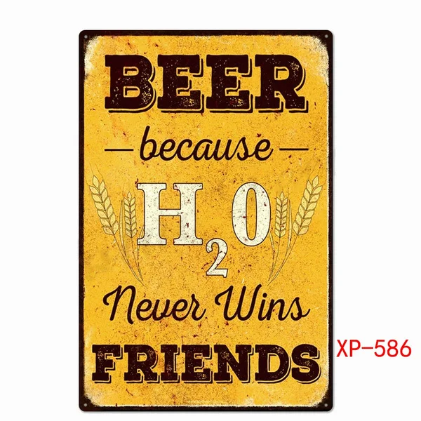 Друзей питья пива ура ретро металлическое олово винтажная табличка стена