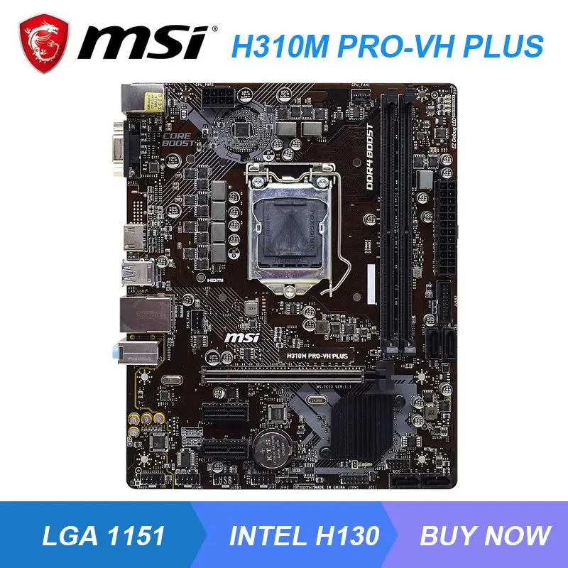 

Материнская плата MSI H310M PRO-VH PLUS LGA 1151 Intel H310M для ПК, оригинальная материнская плата DDR4 32G Core i7-8700K ЦП PCI-E 3,0 HDMI Micro-ATX