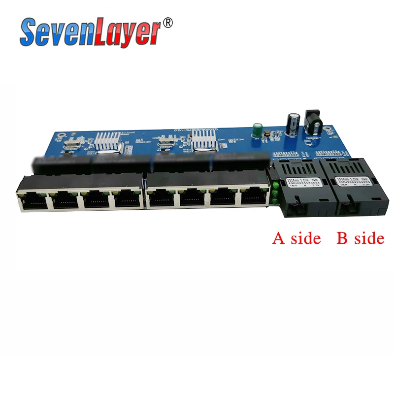 10/100/1000M Gigabit Ethernet коммутатор волоконно оптический медиа конвертер PCBA 8 RJ45 UTP 2 SC