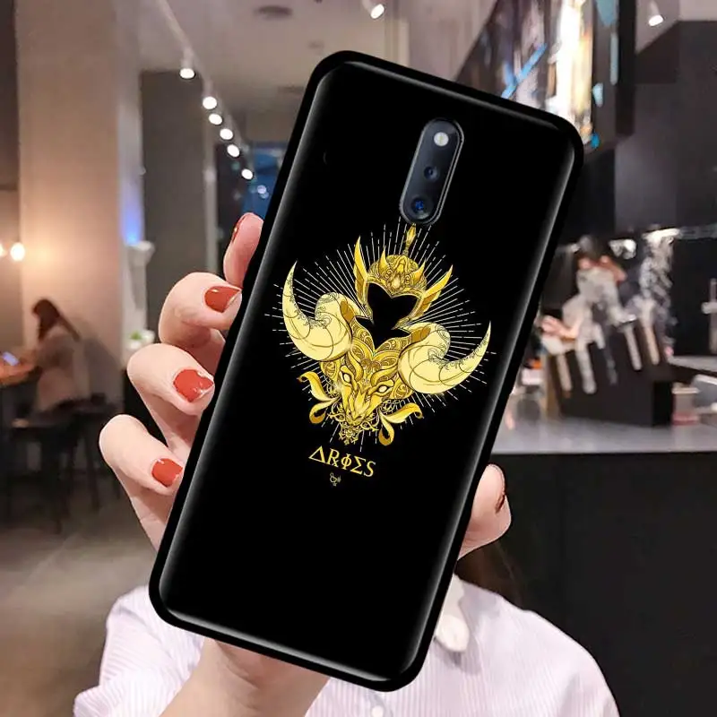 

Anime Saint Seiya Logo Phone Case For Oppo A52 A53 A9 2020 Find X2 Lite Reno3 Pro Ace A55 A93 5G Coque Black TPU Shell Covers