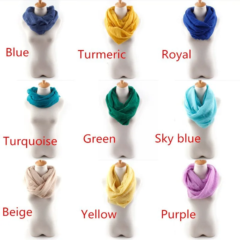 Однотонные шарфы светильник круглые петли женский шарф бесконечность простой