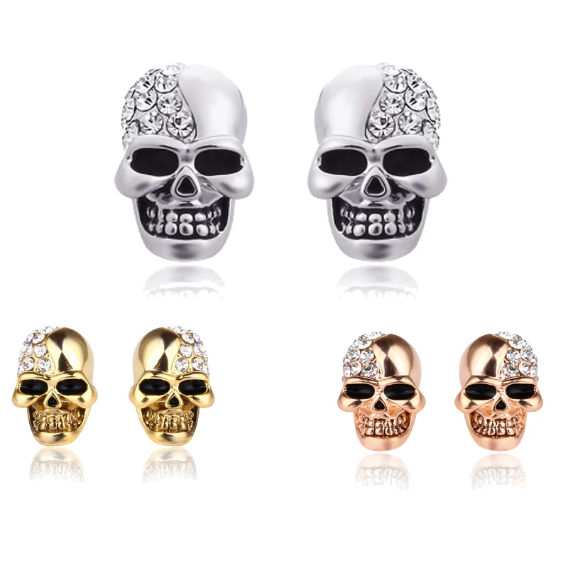 

Fashion Skull Shiny Zircon Ghost Music Earrings Jewelry Punk Gifts Halloween Luxurious Earrings Black Friday gifts Women Men