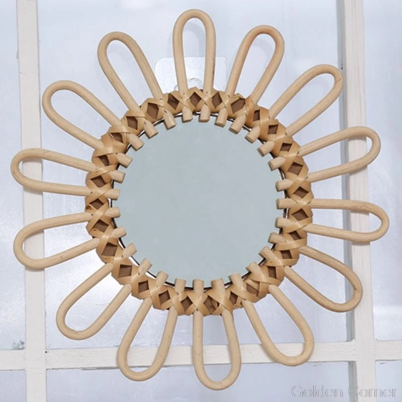 

Rattan Round Makeup Mirror Innovative Art Decoration Dressing Bathroom Wall Hanging Mirrors Crafts Jy02 20 Dropship