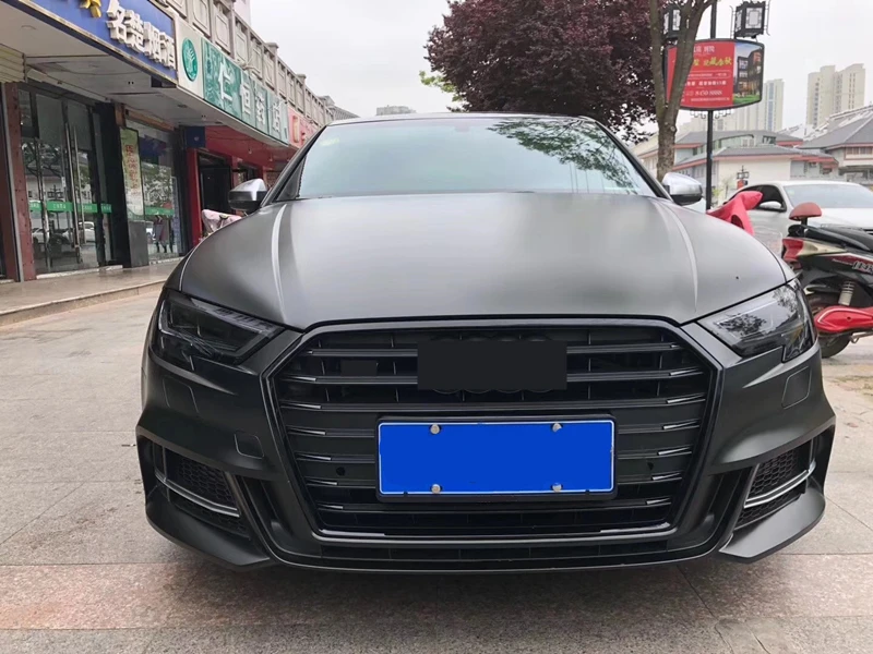 Решетка переднего бампера для автомобиля Черная решетка Audi A3/S3 2017 2019|Гоночные