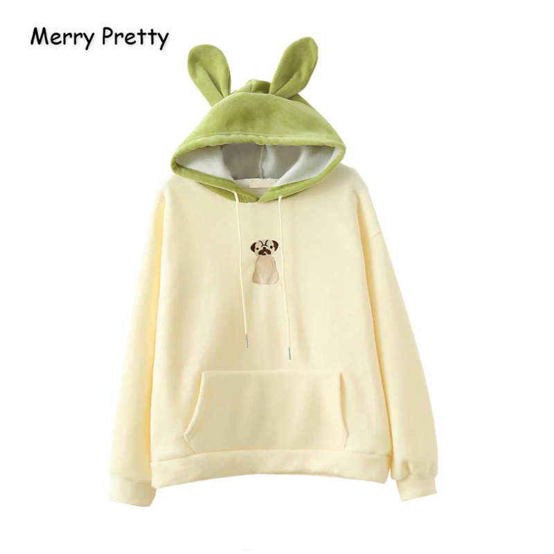 Женские толстовки с капюшоном Merry Pretty свитшоты и вышивкой в виде мультяшной