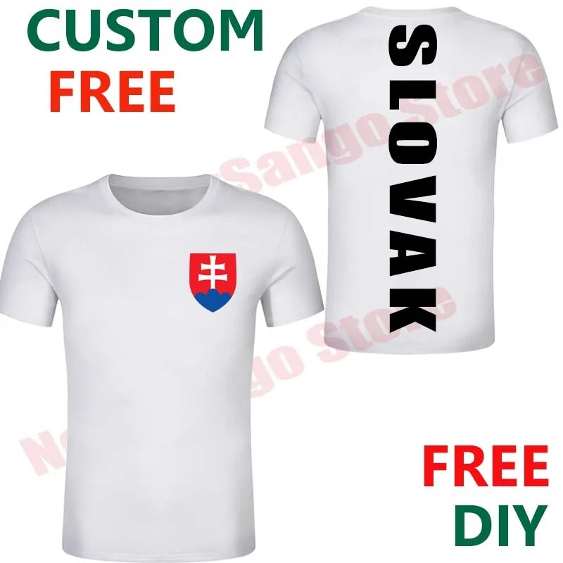 Словакия Бесплатная пользовательская мужсая Республика Флаг Футболка страны