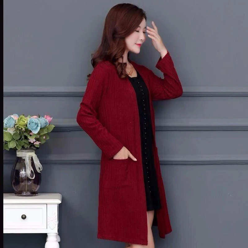 Женский свободный свитер большого размера весенне-осенняя шаль тонкий кардиган