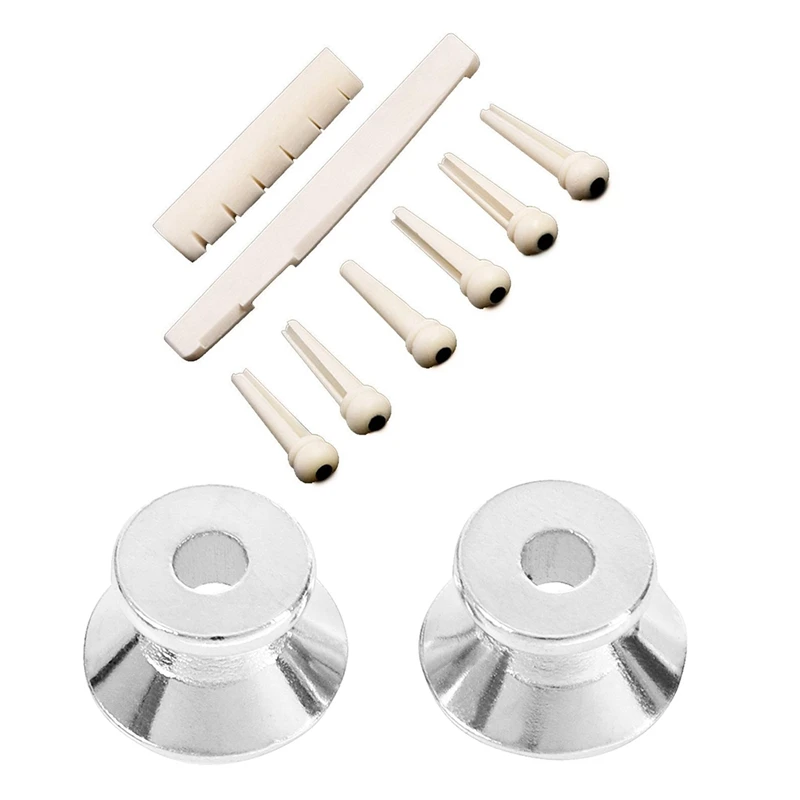 2 X Electric Acoustic Guitar Bass Strap Button Screw Lock Pins Pegs Pads Hotcolor:Silver &amp 1 Sets Black And White ABS Bridge Pin | Спорт и