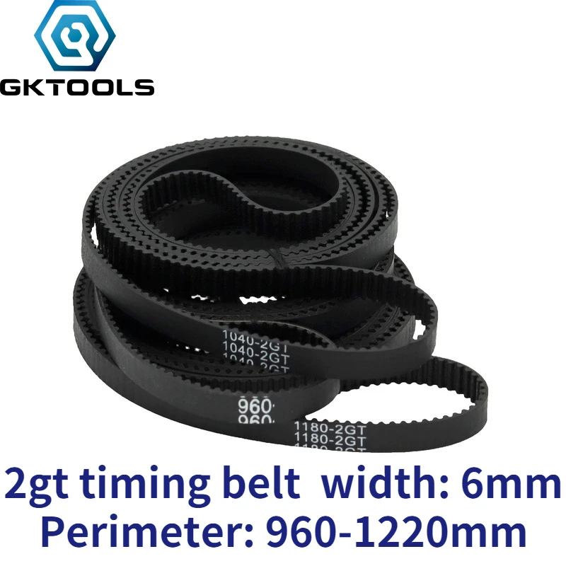 Ремень ГРМ GKTOOLS C 15 GT2 для 3D принтера 6 мм с замкнутой петлей резиновый 2GT длина 960 976