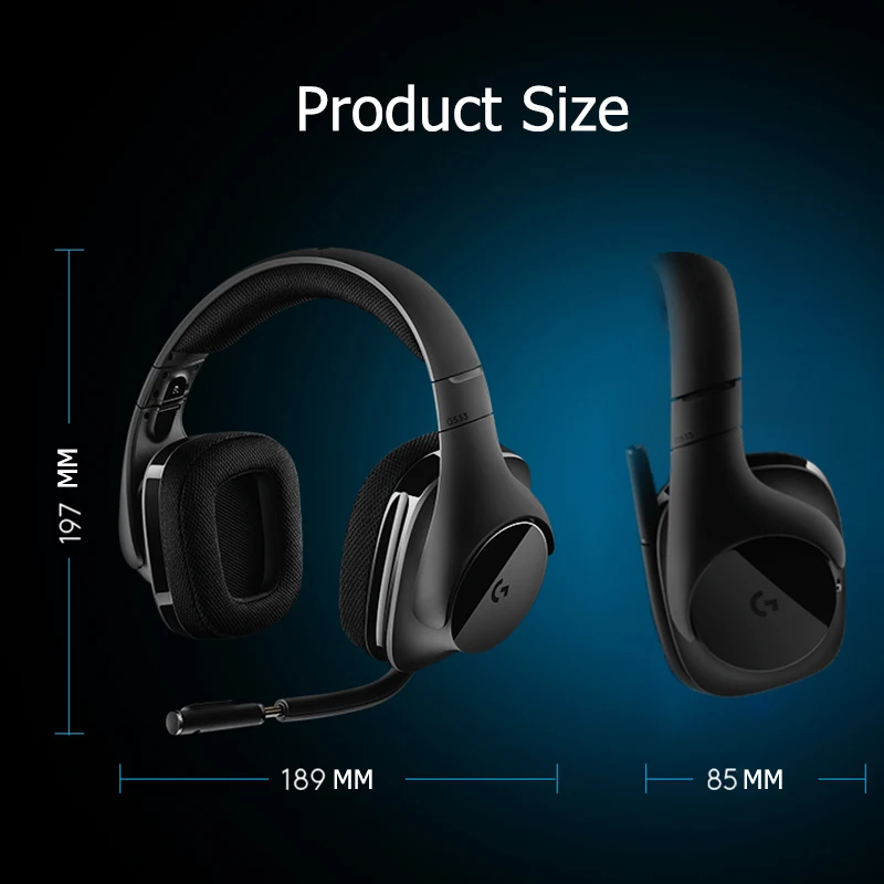 Новая беспроводная стереоскопическая игровая гарнитура Logitech G533 DTS 7 1 SURROUND с