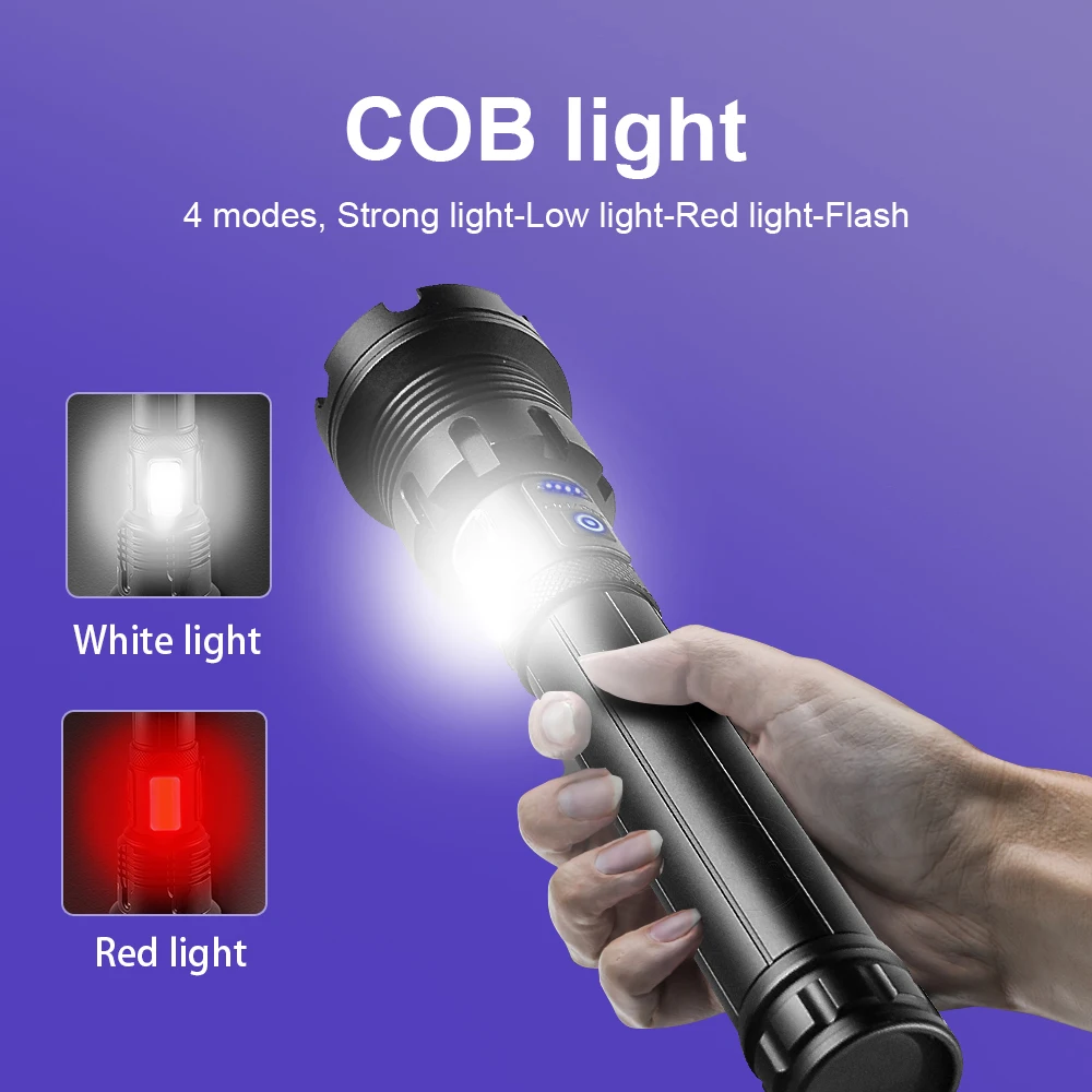 Super XHP199 Most Powerful LED Flashlight 26650 Rechargeable Tactical Torch USB Hunting Lantern XHP90 High Power Flashlights | Освещение