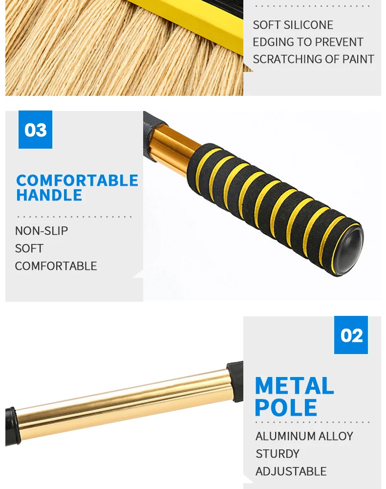 Car Wash Brush Dust Removal Brush Fibre Broom Rotating Mop Telescoping Long Handle Car Cleaning Tools Car Accessories Xammep