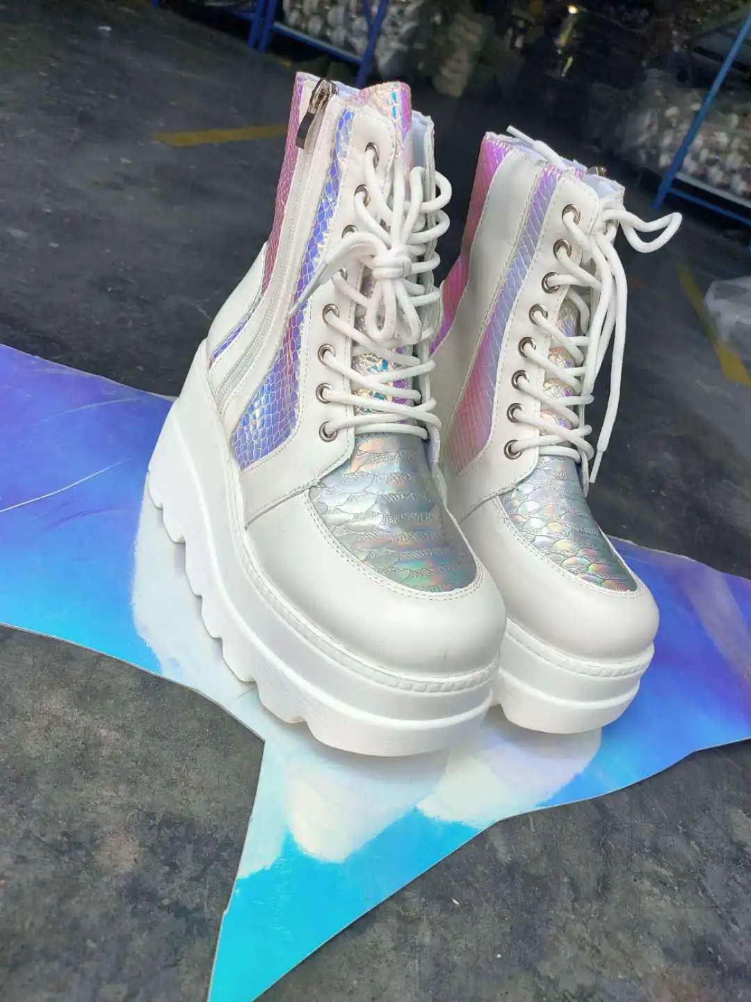 

tube muffin Women's boots autumn winter 2020 new large short slope heel colorful boots women's shoes