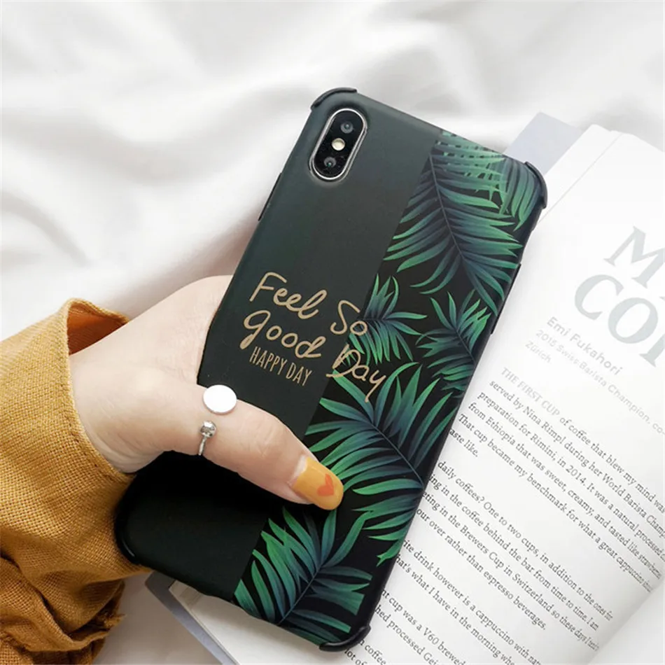 USLION противоударный чехол для телефона для iPhone 11 Pro Max XR XS Max Plus чехол с банановым листом для iPhone X 7 6 8 Plus Жесткий ПК чехол с буквами