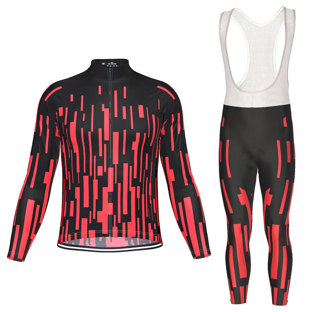 HIRBGOD New Men Breathable Cycling Clothes Set Pro Team Long Sleeve Jersey Suit Outdoor Sportful Bike MTB Clothing TYZ084-14 | Спорт и
