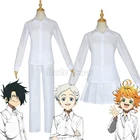 Костюм для костюмированной вечеринки в стиле аниме The Promised Neverland Emma, рубашка, юбка, костюм Ray Norman, школьная форма, комплект из белой рубашки и штанов, C46D14