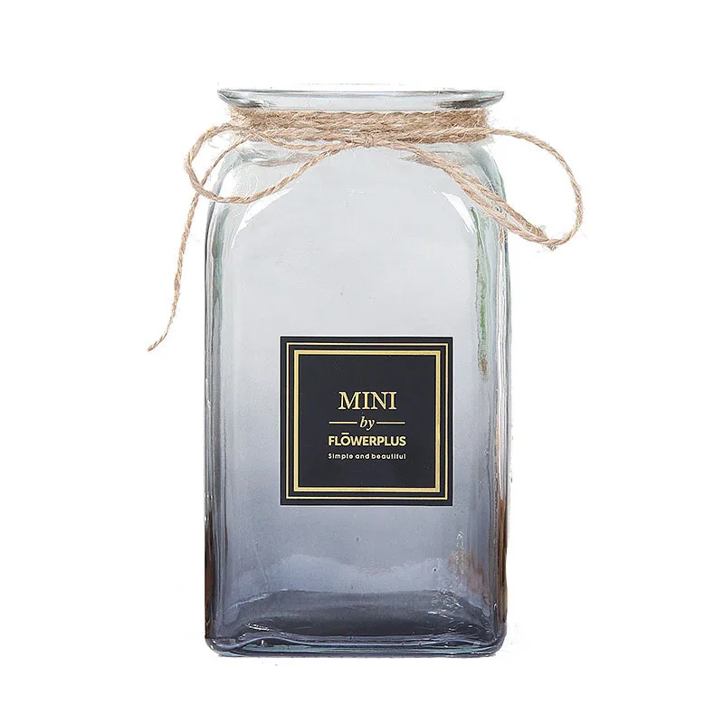 Градиент цветок Стекло ваза Блестящий и рисунком в виде птичек-оригами зеленых