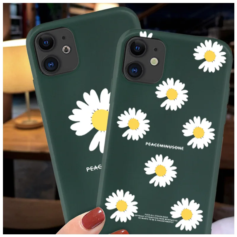 2020 new cute small daisy flowers soft tpu phone case foriphone 11 max back cover foriphone 7 8 6 6s plus x xr xs max case free global shipping