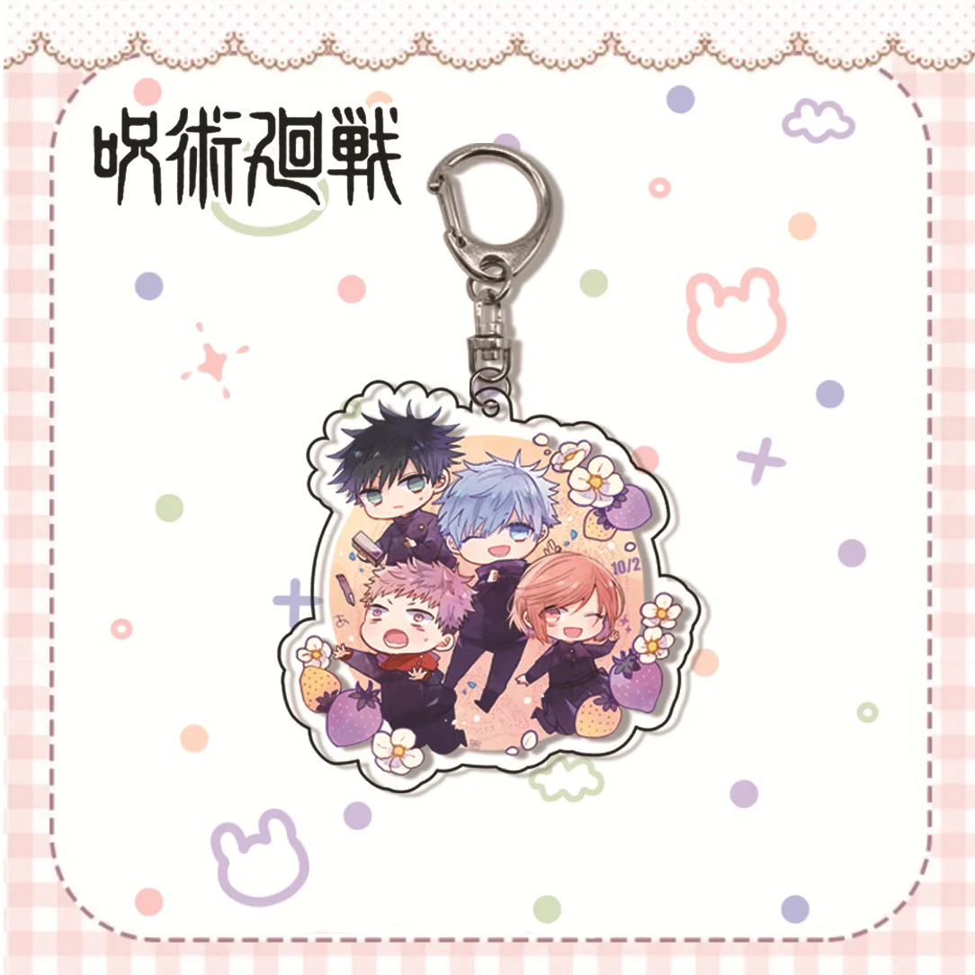 

Jujutsu Kaisen Keychain Cartoon Animation Figure Acrylic Itadori Yuji Gojo Satoru Keyring Kawaii Women Man Bag Car Accessory