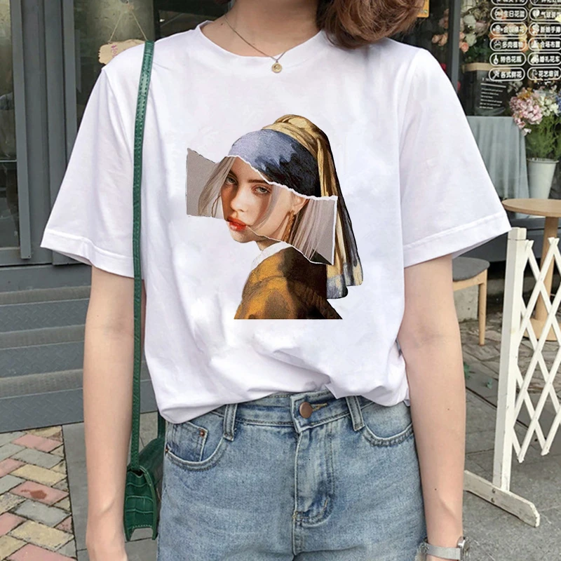 4025 Billie Eilish Harajuku графическая модная футболка для женщин 90s хип-хоп Ullzang футболка Bad Guy забавная футболка buy Friend Топ Футболка женская - Цвет: 4025