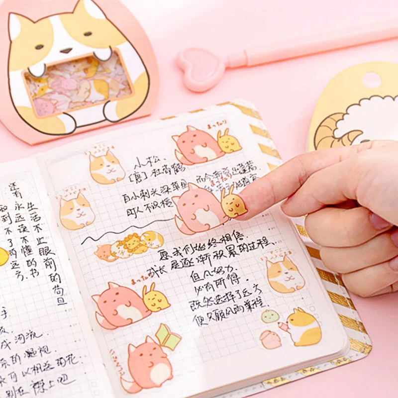 50 шт милые Мультяшные декоративные наклейки s Kawaii животные канцелярские наклейки s ПВХ клейкие наклейки для детей DIY принадлежности для скрапбукинга