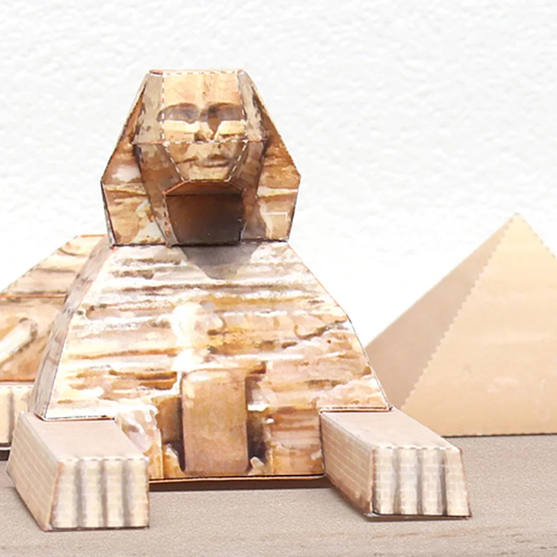 Egypt Sphinx Pyramid Folding Mini 3D Paper Model Papercraft DIY Art Origami Building Kids Adult Handmade Craft Toys QD-124 | Игрушки и