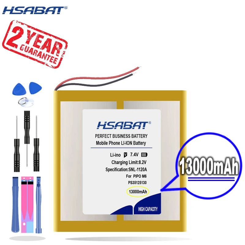 Новое поступление запасной аккумулятор [HSABAT] 13000 мАч для PIPO M6 M6Pro 3G Freelander PD800 Tablet PC