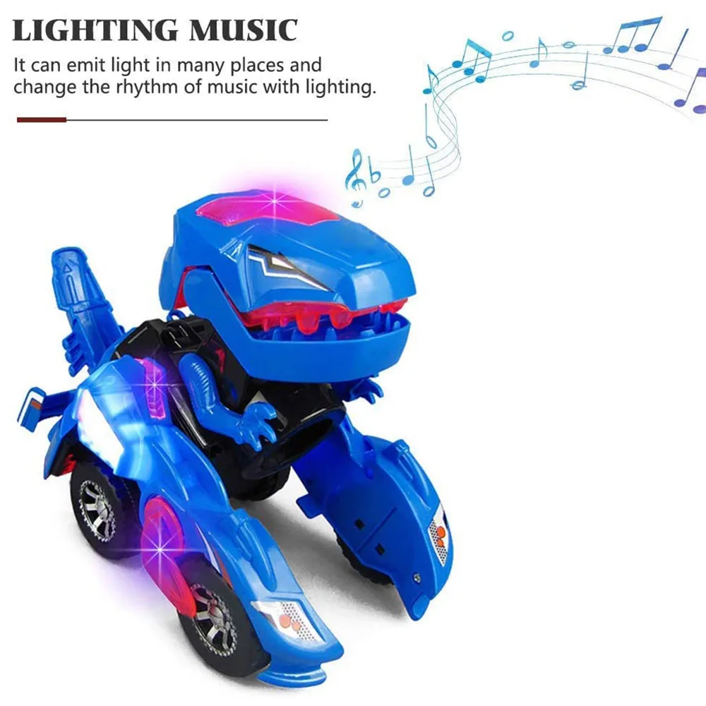 

Hot Sale Dinosaur Transforming Car LED Flashing Car Toy Transformation RC Car Musical Cool Gift For Kids Children Wholesale