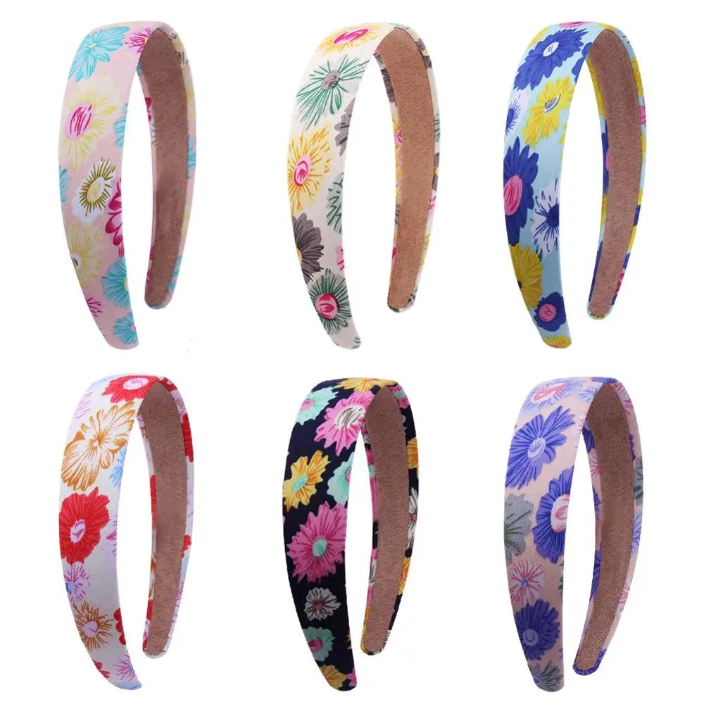 Повязка на голову Meimile с цветочным принтом для женщин аксессуары волос девочек