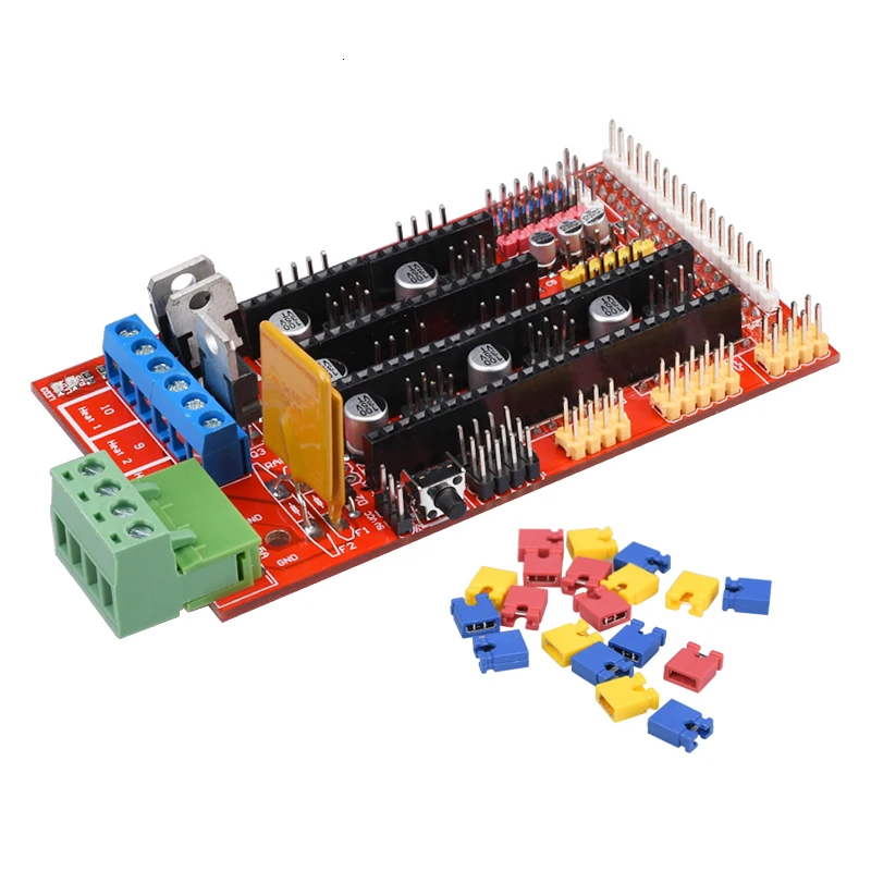 1 шт. Mega 2560 R3 + Ramps 4 панель управления 5 Drv8825 Драйвер шагового двигателя Reprap для