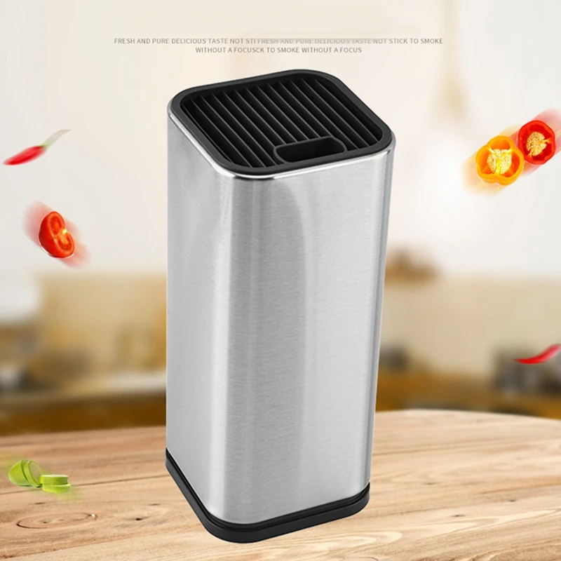 

Modern Stainless Steel Multi-Purpose Knife Stand Kitchen Organizer Storage Rack Stainless Steel Knife Block