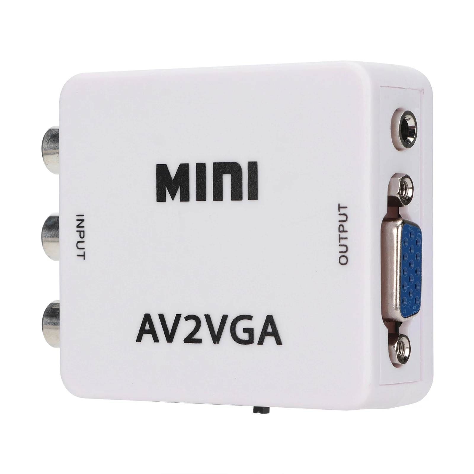 

HD RCA CVBS AV to VGA Video Converter Conversor Mini AV2VGA Video Converter Adapter with 3.5mm Audio to PC HDTV Converter