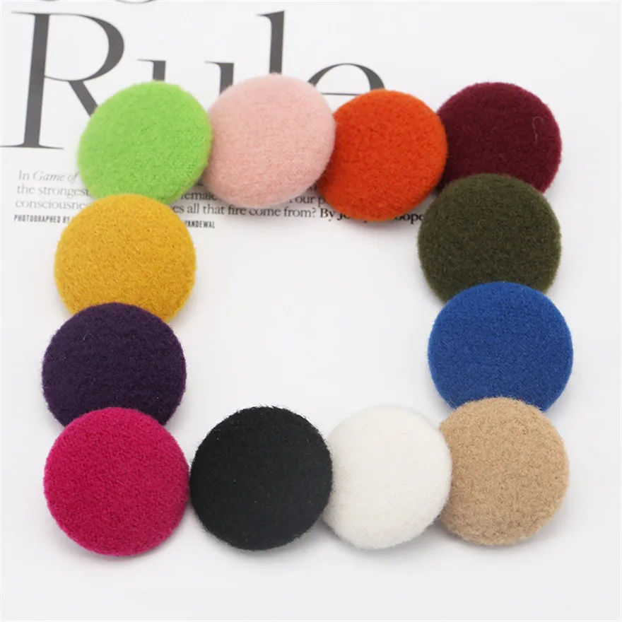 10 шт Плюшевые круглые пуговицы обруч тканевый воротник на пуговицах для
