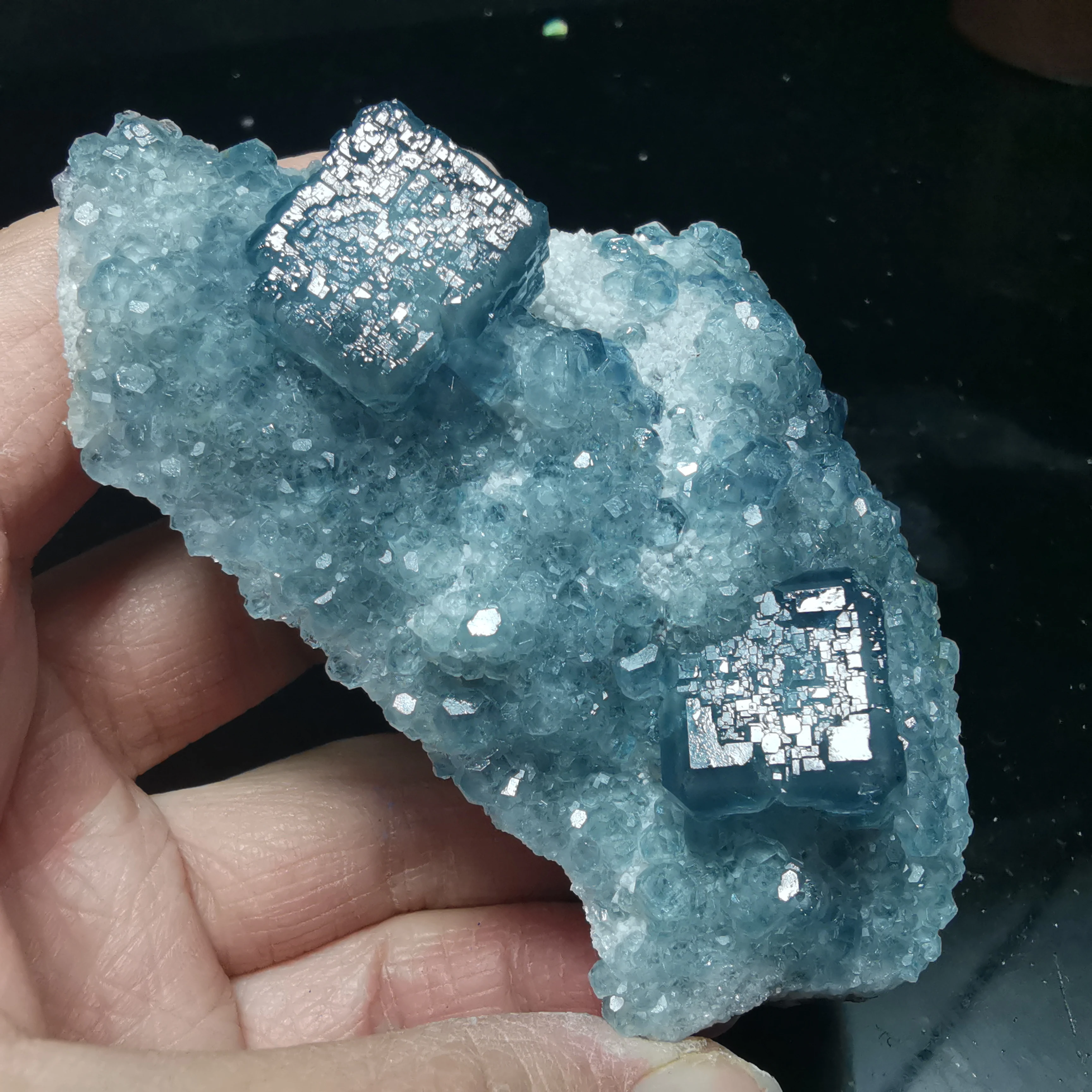 

141.6g100% natural rare blue green fluorite cluster mineral crystal specimen stone and Crystal Healing Crystal