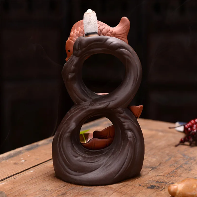 Курильница для благовоний ручной работы керамическая подставка в виде рыбы