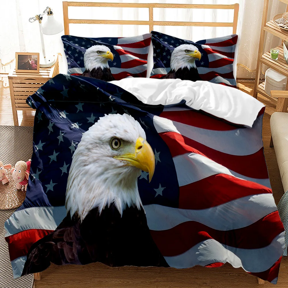 

Flag Eagle Duvet Cover 3D Quilt Campaign Democratic Freedom Sign Bedding Set Queen Size Black Bedclothes Home Textiles