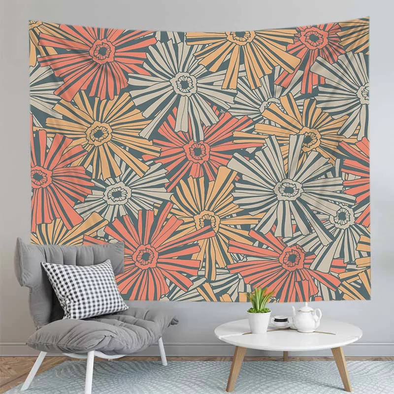 Geometric Tapestry Wall Hanging Hippie Mandala Walls Cloth Tapestries Backdrop Decor Psychedelic Carpet | Дом и сад