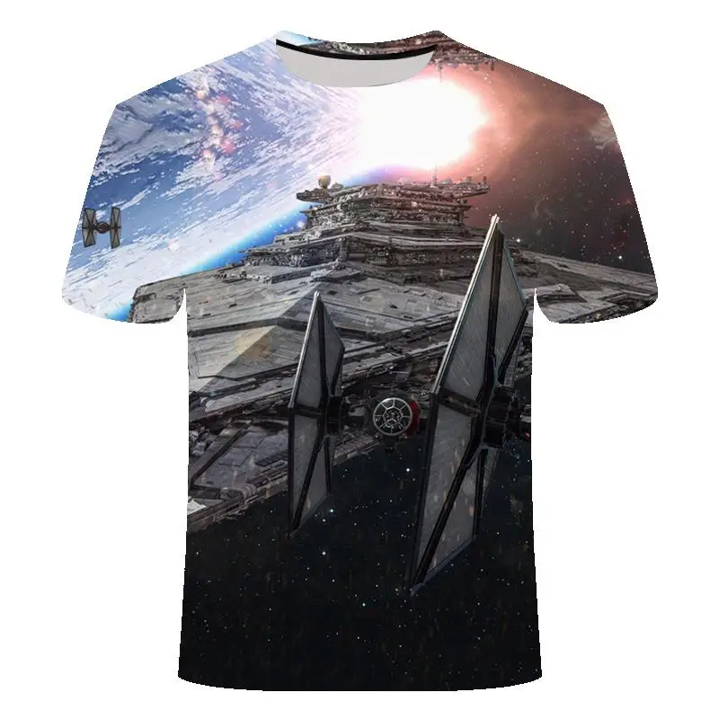 

Men's O-Neck Short Sleeve T-Shirt Sci-Fi Fashion Darth Harart Machine 3D Print T-Shirt 2021 Summer New