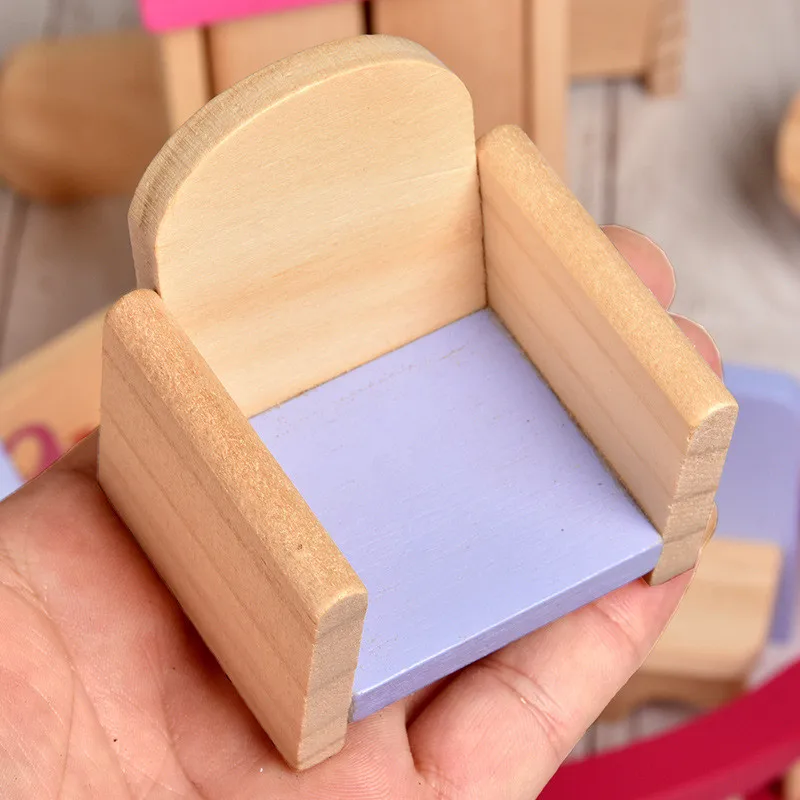 Деревянная миниатюрная мебель для кукольного домика набор мебели обучающие