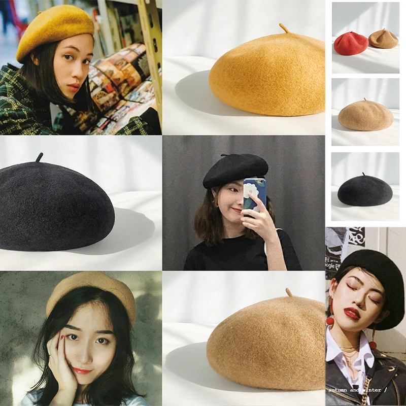 Женские береты во французском стиле на весну и зиму шапка в художника женские