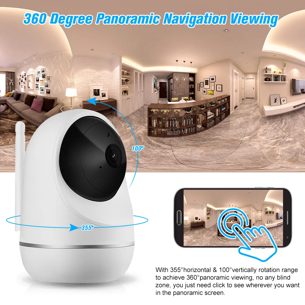 Смарт PTZ IP Камера s 1080P Wi Fi Крытый Беспроводной безопасности телефон Управление
