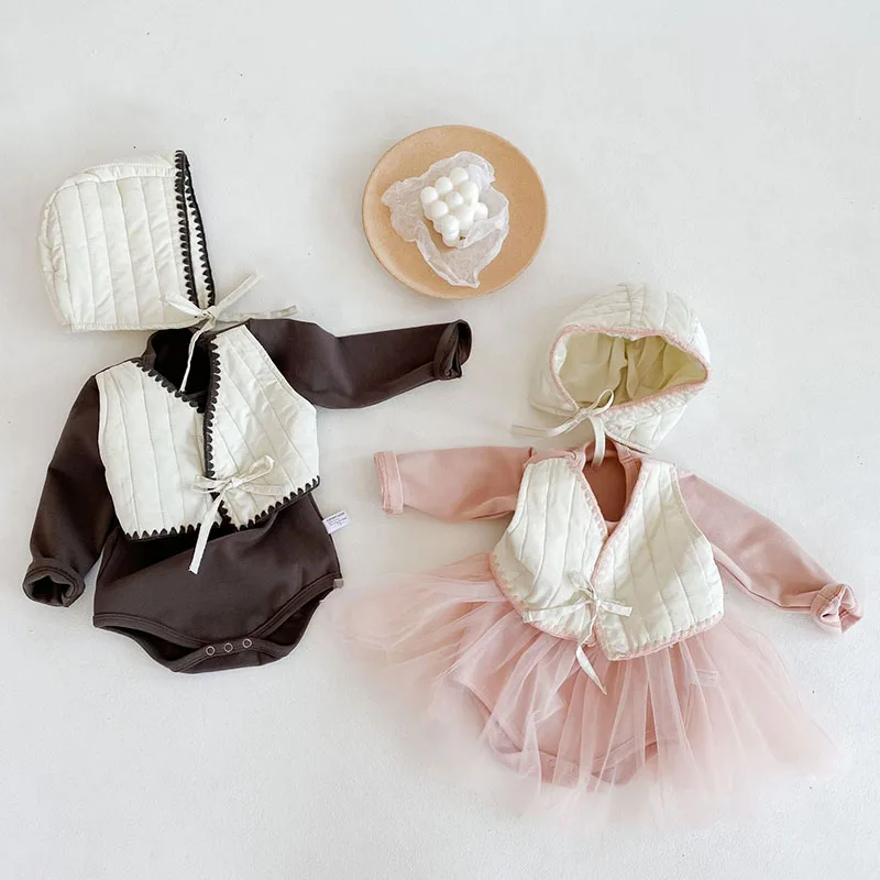 

Infant Baby Rompers Baby Boys Girls Long Sleeve Keep Warm Waistcoat Clothes Rompers Spring Autumn Baby Girls Boys Rompers