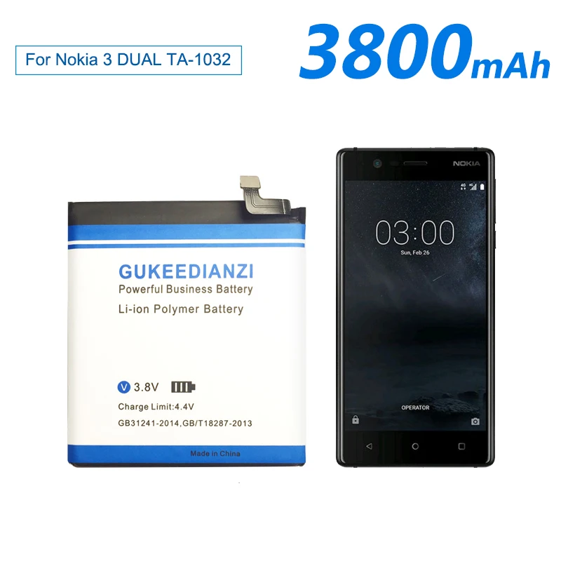 GUKEEDIANZI 100% гарантия новый HE330 3800 мАч аккумулятор для смартфона Nokia литий полимерные