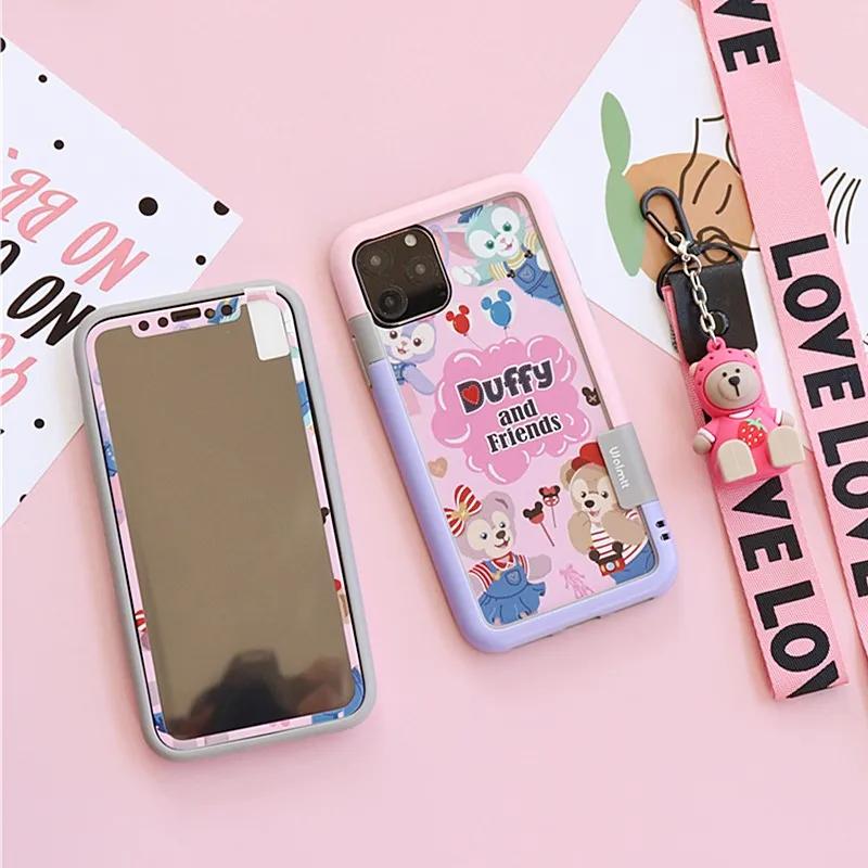 Для iPhone11pro max 8 7Plus противоударный бампер+ Duffy пленка для экрана из закаленного стекла для iPhone Xsmax xr 7 8 plus 6S 11 ремешок