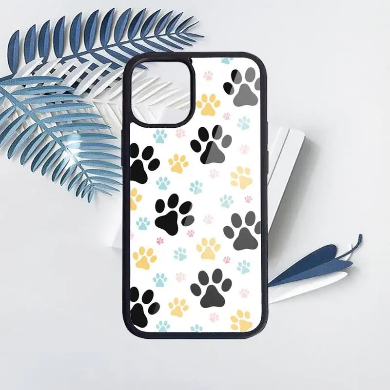 

dog footprint Paw pattern Phone Case PC for iPhone 11 12 pro XS MAX 8 7 6 6S Plus X 5S SE 2020 XR Luxury brand shell funda