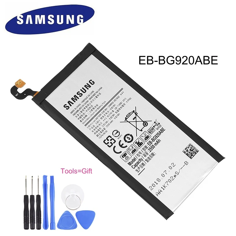EB-BG920ABE Батарея для Samsung Galaxy S6 G9200 G9208 G9209 G920F G920I G920 G920A G920V G920T G920P 2550 мА-ч