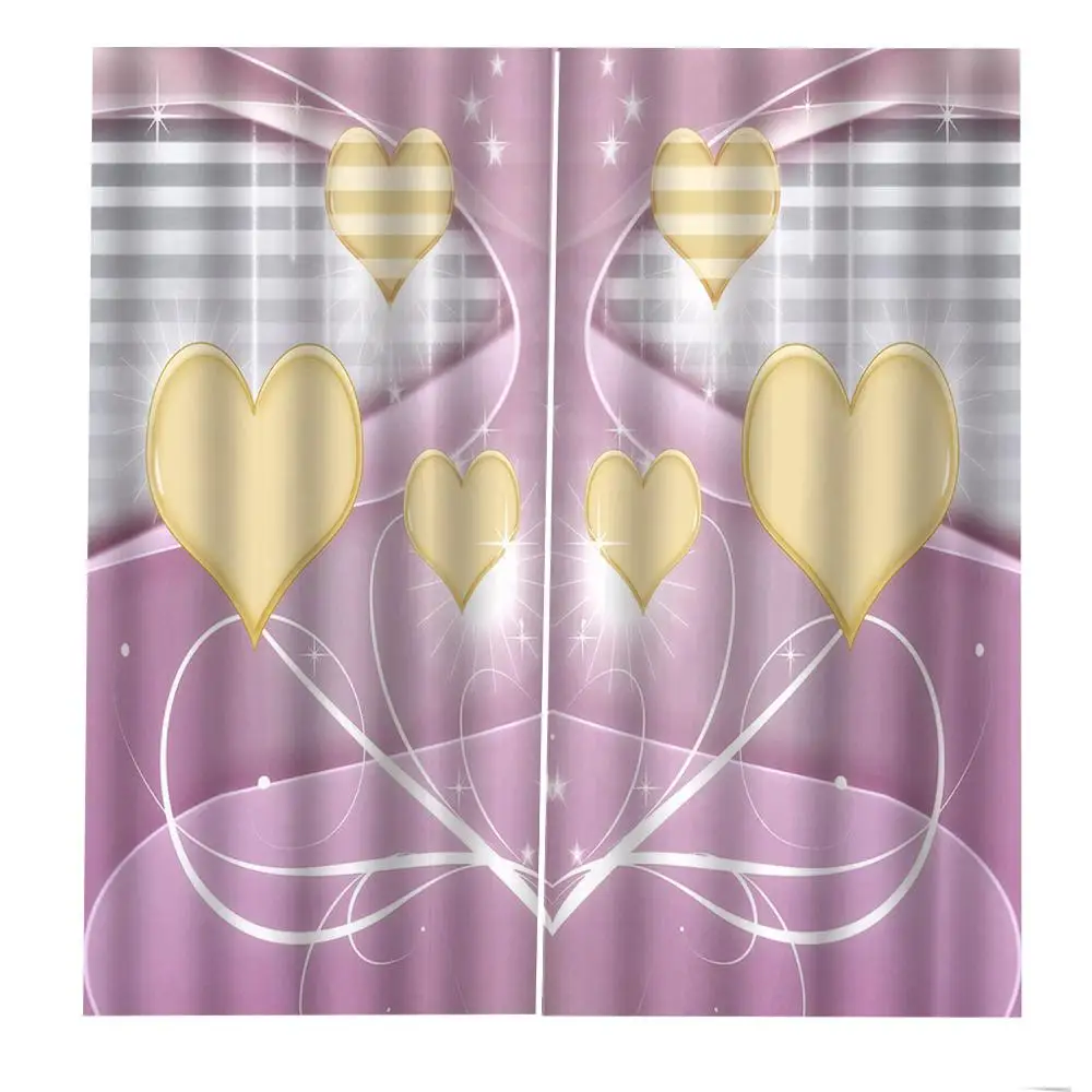 Розовая Занавеска s любовь сердце свадьба занавес 3D окна Роскошная гостиная