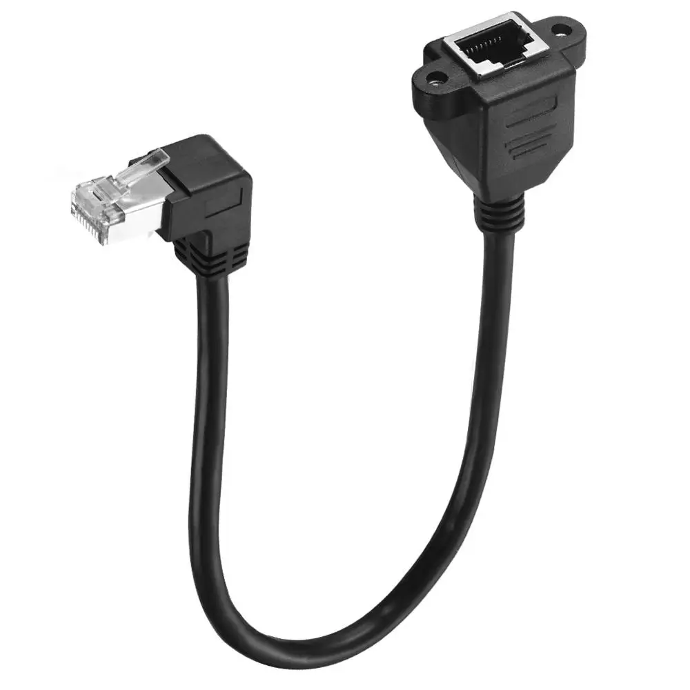 Кабель RJ45 Ethernet CAT 6 30 см 1 м Bochara M/F удлинительный экранированный с винтовым